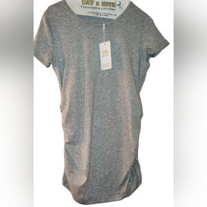 Bearsland Womens Breastfeeding Made Easier Maternity Gray Top/Dress Small